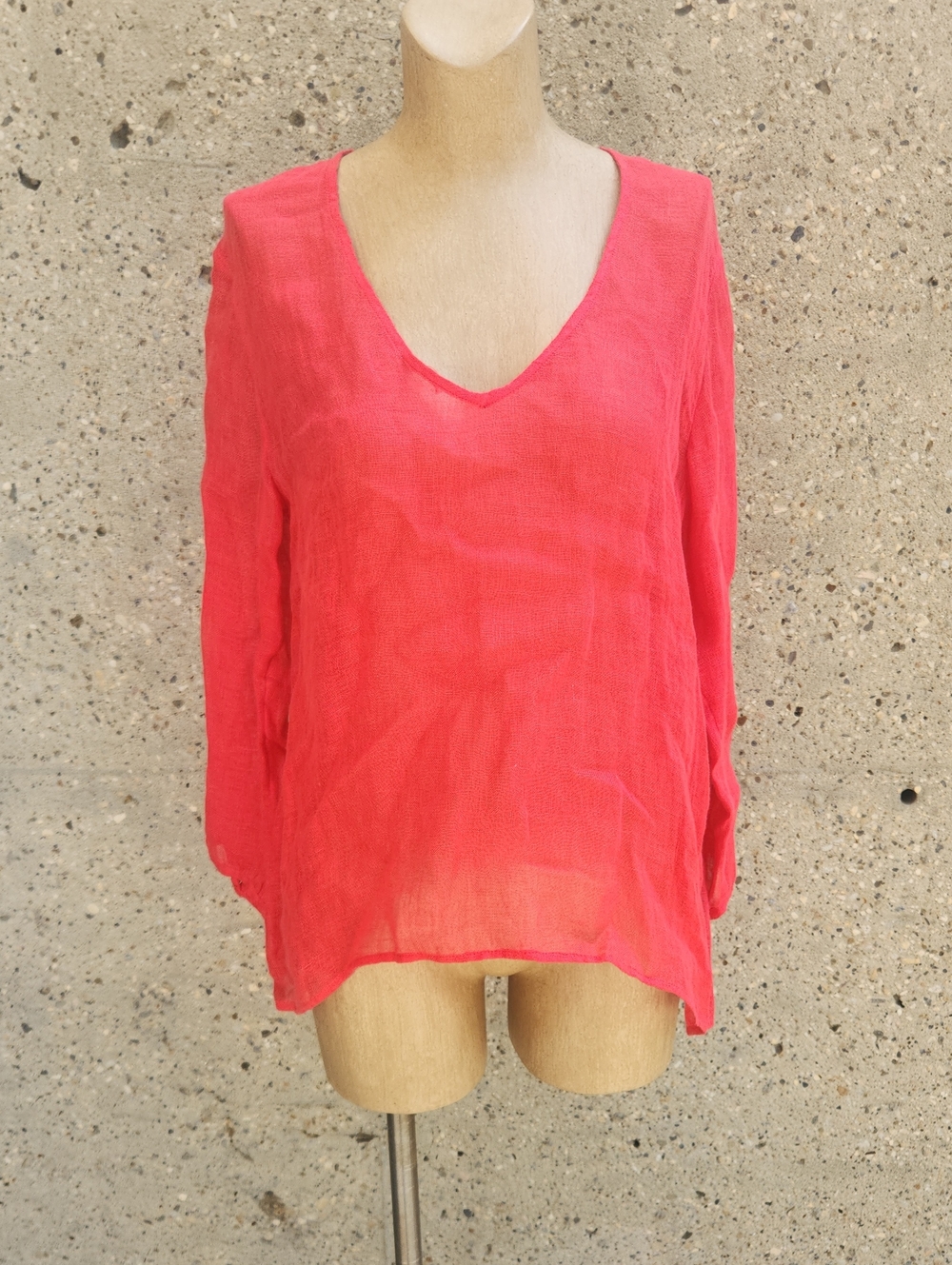 Eileen Fisher Coral Linen Top